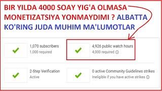 BIR YILDA 4000 SOAT YIG'A OLMASA NIMA BO'LADI / №  PULATOV DILMUROD / youtube prosmotr ko'paytirish