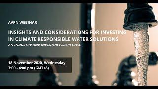 Insights and Considerations for Investing in Climate Responsible Water Solutions