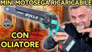 Potente mini motosega brushless per potatura 21V con doppia batteria 4Ah. Bulla giardinaggio. amazon