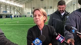 Detroit Lions owner Sheila Hamp makes rare appearance, issues vote of confidence