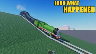 Henry loses control on a steep Roblox slope — even Thomas would panic seeing this mess!