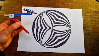 Creating Kaleidoscopic Design with Circular Geometry: A Step-by-Step Geometric Drawing  Guide  №4