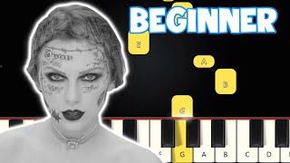 Fortnight - Taylor Swift feat Post Malone | Beginner Piano Tutorial | Easy Piano