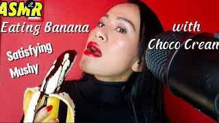 ASMR Eating Banana with Choco Cream Satisfying Mushy Eating Sounds #asmr #bananaeats