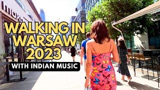 RANDOM WALK IN STREETS OF WARSAW 2023- HD City Walking Tour in Capital of Poland with Indian Music