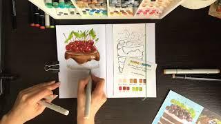 Tutorial Birthday Cake. Speed Painting with Markers