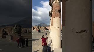 Ancient city of Pompeii with Mount Vesuvius looming in the background! #shorts #pompeii #vesuvius