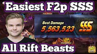 Easiest F2p SSS for all Rift Beasts - Summoners War