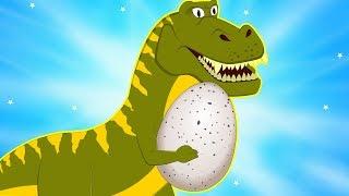 Big Dinosaur has Stolen Egg | Protect Baby Dino | Little Red Truck Rescue Team | Car Cartoon song