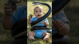 Dog Risks His Life to Protect Baby from Snake Attack #shorts #viral #foryou