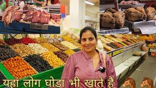 Indian Vlogger Exploring Green Market: Horse Meat in Almaty & Magnum Market