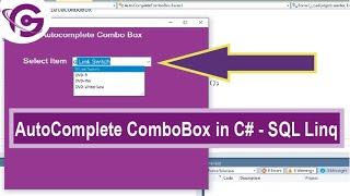 AutoComplete ComboBox in C# with SQL using Linq