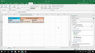 Microsoft Excel:  How to translate text using Excel