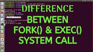 What is the difference between fork & exec System call? | System calls in Linux