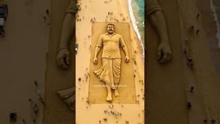 Mohanlal Fans Gather at Kovalam Beach to See the HUGE Sand Sculpture