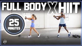 25 Minute Full Body Dumbbell HIIT Workout [ Burn Fat // Build Muscle ]