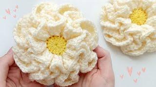 Вяжем крючком объёмный цветок  МК. Легко и красиво. Beautiful (3d) flowers  Crochet with 