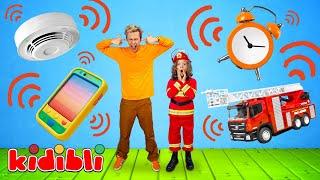 Firefighter Kids turn off Firetruck Sirens  Educational Video for Kids | Kidibli