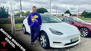 MAGYAR ROADTRIP EGY TESLÁVAL - 800 km-es fogyasztás és hatótáv teszt egy Tesla Model Y-al