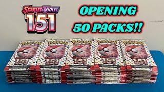 Opening 50 PACKS of POKEMON 151 to try and pull my 10th CHARIZARD SIR!! (pokemon card opening)