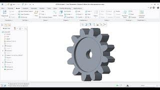 How to draw " Spur gear " in 3D using Creo #Basic creo tools #creo parametric.