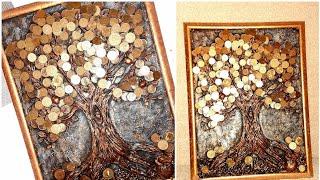 Денежное дерево из монет своими руками. A money tree made of coins. DIY.