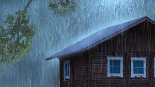 Listen & Sleep Immediately with Heavy Downpour Rain & Massive Thunder Sounds in Rainforest at Night