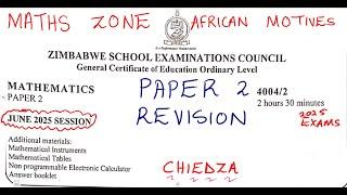 Mathematics Paper 2 June 2025 ZIMSEC Part 1 - O level Mathematics ZIMSEC