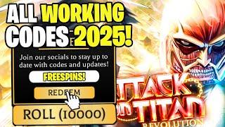 *NEW* ALL WORKING CODES FOR ATTACK ON TITAN REVOLUTION 2025! ROBLOX ATTACK ON TITAN REVOLUTION CODES