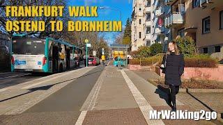 Walking in Frankfurt Ostend towards Günthersburgpark Bornheim, Germany [4K60]