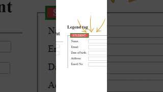 legend tag | html | webdevelopment | theelitecode | #shorts | #legend