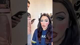 Weird makeup look and see husband’s reaction #youtube #funny #funnyprank #makeup #look