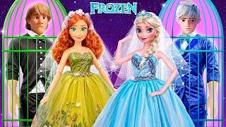 DRESS WEDDING Couple Disney Princess Elsa & Anna! Frozen Wedding DIYs for Dolls