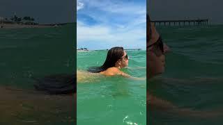 Pre-Storm Beach Strategy: Wild Swimming in Warm Emerald Water   Girl Fun Video #wildswimming