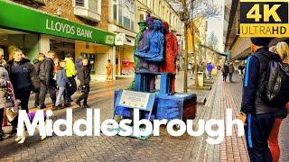 Saturday Walk in Middlesbrough - England. 4K