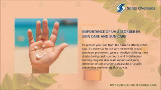 UV absorber for Personal Care | Sarex Overseas | Chemical Manufacturer |