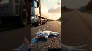 The Last Walk: A Cat’s Tragic Journey#animation #animals #cat #shortvideo #cartoon #shorts #pets