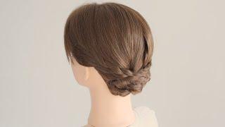 三つ編みだけで作れる簡単ヘアアレンジ/ Easy Braid Updo Hairstyle