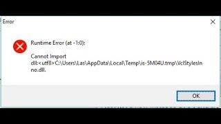 SOLVED! "Runtime Error (at -1:0): Cannot Import DLL…"