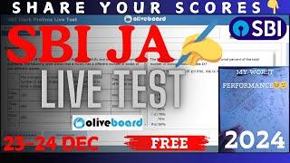 Oliveboard SBI CLERK/JA  Live Mock Test️| 23-24  DEC | SHARE SCORES | #oliveboard #sbi