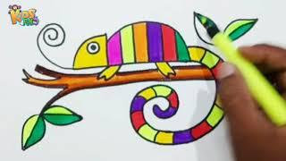 Chameleon awesome color Painting for kids  || Kids & Fun tv