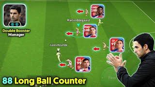 Mastered Long Ball Counter (4-2-4) With Arteta Double Booster Manager  || Review Arsenal Pack 24-25