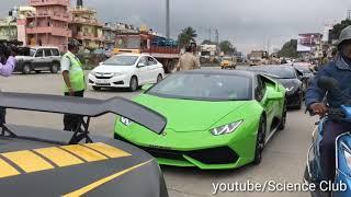 Supercars India...20+ Lamborghini cars pull over by police