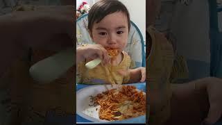 first ni baby mat kumain ng filipino spag #spaghetti