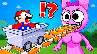 Super Mario Bros. but Mario Goes In Cart Ride Into  Sprunki PINKI Giant New Version. | 8Bit Game Box