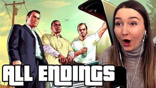 REACTING TO ALL GTA 5 ENDINGS!!!