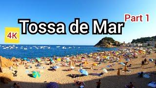 ⁴ᴷ TOSSA DE MAR walking tour  Costa Brava, Catalonia, Spain (part 1) 4K