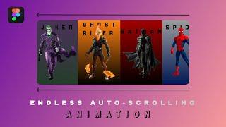 Endless auto-scrolling animation | figma step-by-step process for beginners.