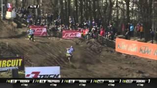 Jeremy van Horebeek passes Romain Febvre MXGP of Europe MXGP Race 2 - Motocross