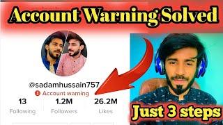 How to fix account warning on Tiktok | Account warning problem on Tiktok | Tiktok account warning